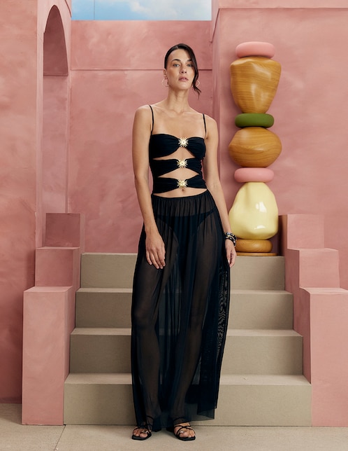 Fashion Fest Vestido Negro Playa